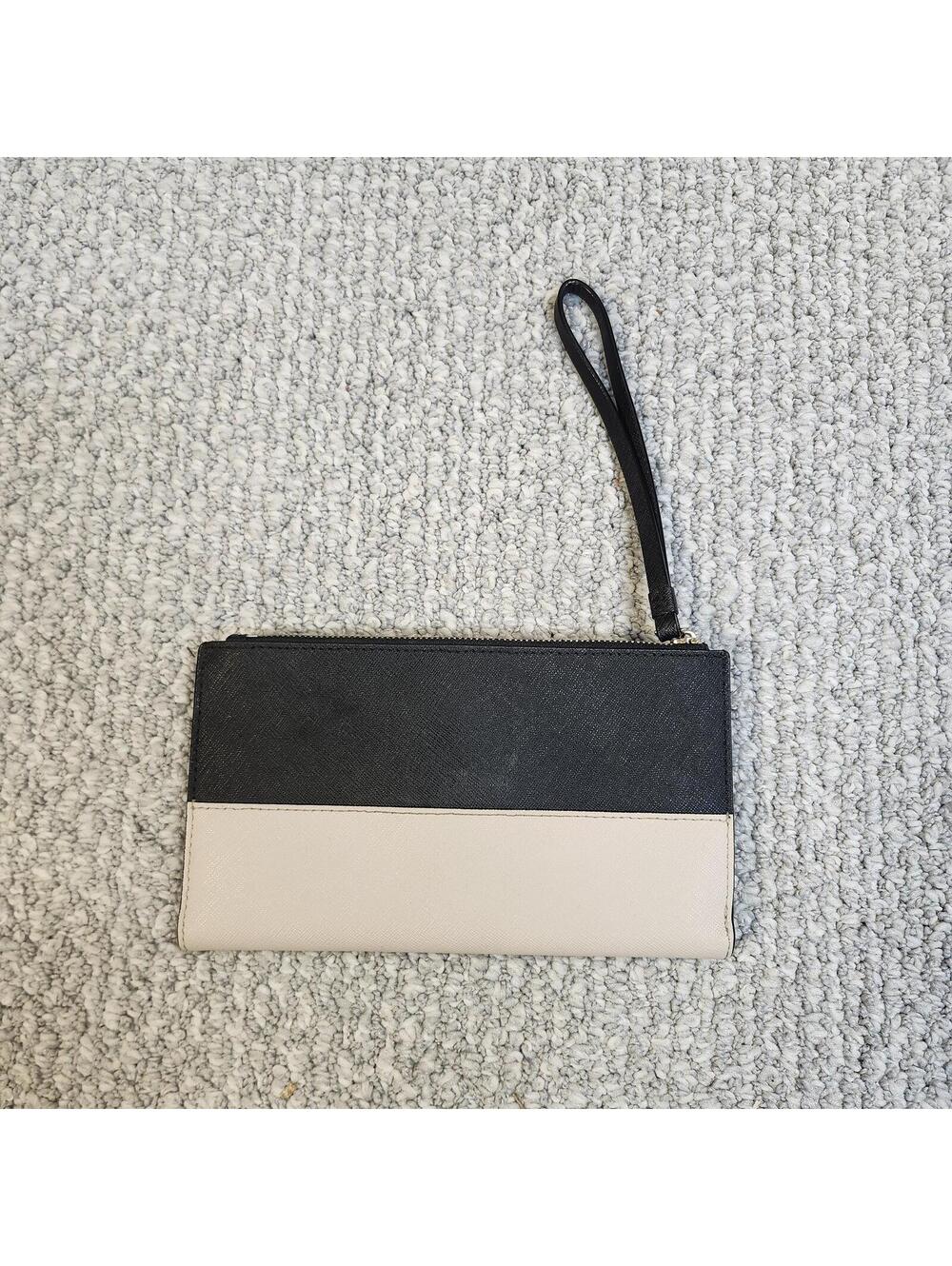 Kate Spade Black and Beige Leather Wristlet Wallet - Picture 3 of 8